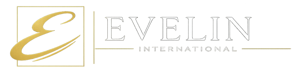 logo evelin international white
